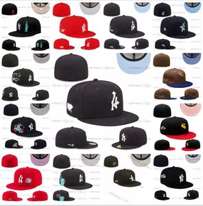 2024 Casquettes de baseball pour hommes Casquettes entièrement fermées Broderie patchée Lettre Os Hommes New York Couleur noire Toutes les 32 équipes Sport décontracté Chapeaux ajustés Love Hustle Flowers FF1-01