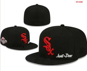 2024 Béisbol masculino White Sox Sombreros ajustados Serie mundial clásica Hip Hop Deporte SOX Cerrado completo LA NY Caps Chapeau 1995 Stitch Heart 