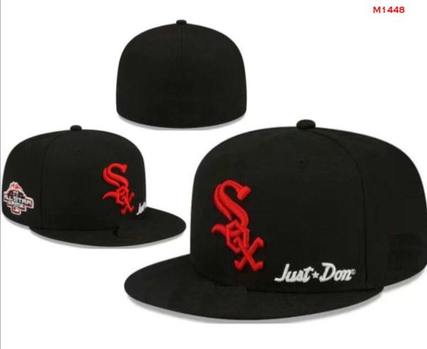 2024 Baseball pour hommes White Sox Chapeaux ajustés Classic World Series Hip Hop Sport SOX Full Closed LA NY Caps Chapeau 1995 Stitch Heart 