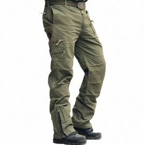 2024 Pantalon cargo pour hommes Cott Army Pantalon tactique militaire Hommes Vintage Camo Vert Travail Beaucoup de poches Cott Camoue Pantalon noir w6pV #