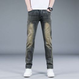 Jeans décontractés pour hommes, pantalon tendance, coupe cintrée, jambes droites, nouvelle marque nostalgique, printemps/été, 2024