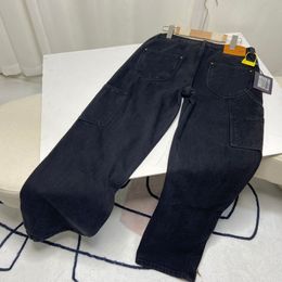 2024 Jeans firmati da uomo 3d Alfabeto Pelle elasticizzata Pantaloni a vita bassa Pantaloni da moto pesanti Pantaloni da tuta Jeans slim da uomo