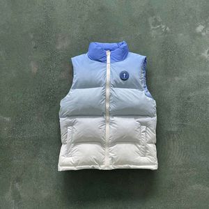 2024 Jackets para hombres Men Trapstar Chaqueta Irongate Insignia Gilte-ICE Azul de alta calidad Bordado Bordado Cierro de cierre de crema de cierre VJ668