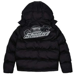 2024 Men's Jackets Trapstar London Shooters Hooded Puffer Jacket Zwart Reflective Puffer Jacket geborduurde thermische hoodie mannen Winterjas Tops GN668