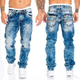2024 Jeans masculin Mens Strucy Stret Slim Jean Homme Pantalones Hombre Pantalon décontracté pantalon denim