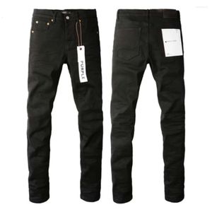 Jeans pour hommes, marque violette, solide, Streetwear, mode, Denim noir, Slim, extensible, hhui888, 2024