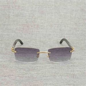 2024 Designer de luxe pour hommes Lunettes de soleil pour femmes vintage en bois naturel Buffalo corne sans montée en crain