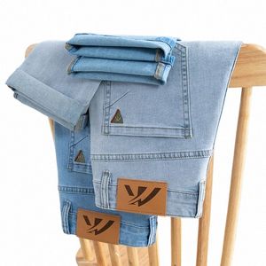 2024 Nouveaux jeans droits et amples pour hommes Pantalons en denim Fi confortables et respirants Vêtements de marque pour hommes Blanc clair Bleu q2kC #