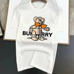 2024 T-shirt en coton surdimensionné pour hommes Luxury Casual Bear Print Crew Cou à manches courtes Couleurs solides graphiques T-shirts Harajuku
