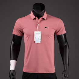 2024 POLOS MENOS Camisas de golf de verano Hombres Camisas casuales Mangas cortas Summer transpirable Rápido Dry J Lindeberg Golf Wear Thish Sports