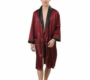 2024 Mannen Zomer Casual Zijden Gewaad Sets Nachtkleding RobeShorts Twee Stukken Man Satijn Comfortabele Kimo Gown Housewear Badjas f1N1 #