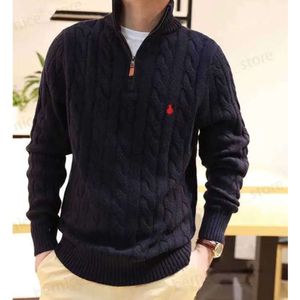 2024 Heren Truien Heren Trui Designer Polo Halve Rits Hoodie Lange Mouw Gebreid Paard Twist Hoge Kraag Heren Vrouw S Borduurmode 689gg