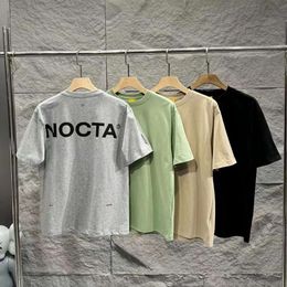 2024 T-shirts masculins Nocta Fonctionnel Draw à manches courtes 100% coton t-shirt blanc extérieur rond rond