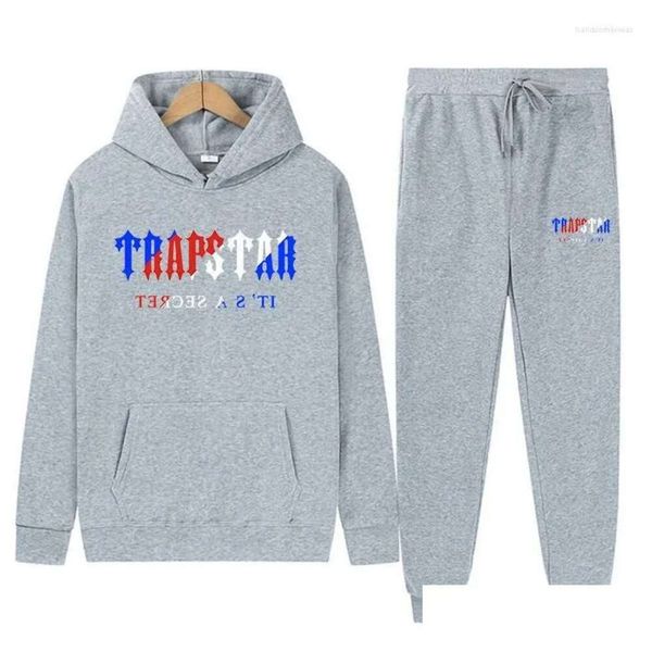 2024 SOBRE DE PITRAS Men's Diseñador TRAPSTAR Trapstar Marca impresa Sportswear Men Clothing Winter Two Pieces Juego de sudaderas con sudadera con capucha suelta Fashion