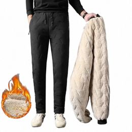 2024 Pantalon d'hiver pour hommes Sweats chauds épais Sweats thermiques doublés Jogger Pantalon polaire Big Pantalon Homme Plus Taille Poche zippée Travail 6XL Noir 65ru #