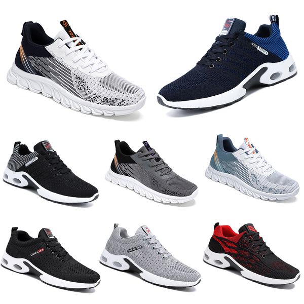 2024 Zapatos para hombre Zapatos planos para correr Suela suave Bule Rojo Blanco Deportes con cordones Punta redonda Superficie de malla Transpirable Tamaño grande 39-45 GAI dreamitpossible_12