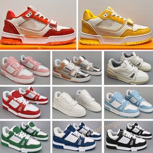 2024 Hommes Baskets Virgil Trainer Chaussures de course Noir Blanc Rose Casual Mode Low Shoe Plateforme Cuir Designer Caoutchouc Marche en plein air Eur 36-45 Y6