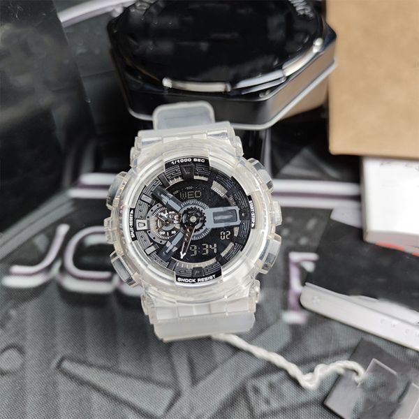 2024 HOMMES MONTRES WHITE G110 SPORTS SPORT LED Digital Imperproof Casual Watch S Shock Male Horloge Relogios Masculino Watch Man