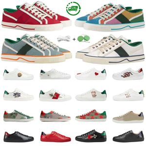 2024 hommes Femmes Chaussures décontractées Designer Sneaker Luxury Low Flat Ace Tiger Broidered Noir blanc rouge Green Stripes Plateforme Walking Shoe Trainer Sports Sneakers 35-44
