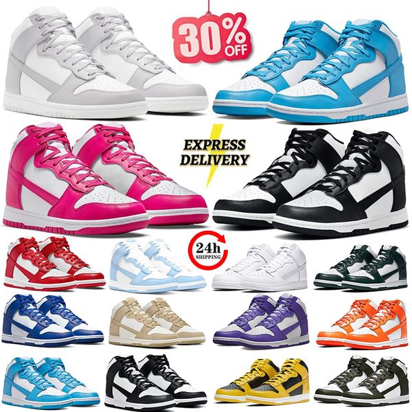 2024 Hombres Mujeres Zapatos casuales High SP Zapatillas de deporte Negro Blanco Panda Rosa Prime Vast Gris Láser Azul Universidad Rojo Corte Púrpura Naranja Blaze Diseñadores para hombre Zapatos casuales