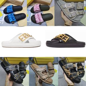 2024 Men Dames Designer Slippers Luxe dia's Merk Sandalen Lady Zwart Wit Pink kleurrijke canvas brief Anatomic Leather Summer Flat Flop Flops Scuffs Slider