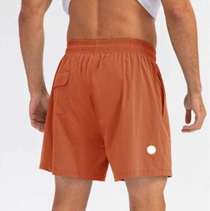 2024 Men Yoga Sports Korte snel droge shorts met achterzak mobiele telefoon Casual lopende Lululy Lemenly Gym Jogger Pant 5582ess