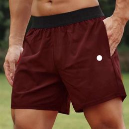2024 Men Yoga Sports Shorts Outdoor Fitness Quick Dry Solid Color Casual Running Quarter Pant 6612ess