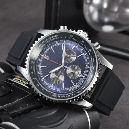 2024 Reloj de cuarzo automático para hombre 50 mm Correa de silicona de moda Relojes de pulsera de zafiro azul negro Super luminoso montre de luxe p585