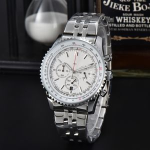 2024 Heren automatisch quartz horloge Alle wijzerplaten werken stalen en lederen band horloges heren 1884 Top luxe merk polshorloges BREITL Super NAVITIMER montre de luxe 8888