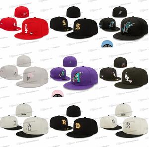 2024 Hommes Baseball Ajusté Chapeaux Classique Hip Hop Noir Couleur Brooklyn Gold B Sport Plein Fermé Design Casquettes Chapeau Gris Point Coeur Patché Amour Hustle Fleurs Mar17-07