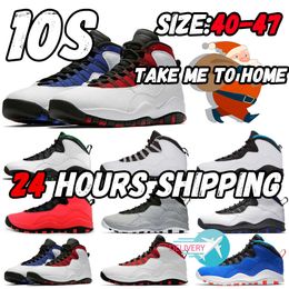 2024 Chaussures de basket-ball pour hommes 10 10s Jumpman Wings Chicago Cool Grey Cement Westbrook Hommes Baskets de sport Chaussures de sport en plein air Grande taille 40-47
