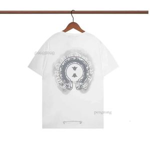 2024 Hommes Classique T-shirt Coeur Mode Ch Haute Qualité Marque Lettre Sanskrit Croix Motif Pull T-shirts Designers Chromes Pull Tops Coton T-shirts 192