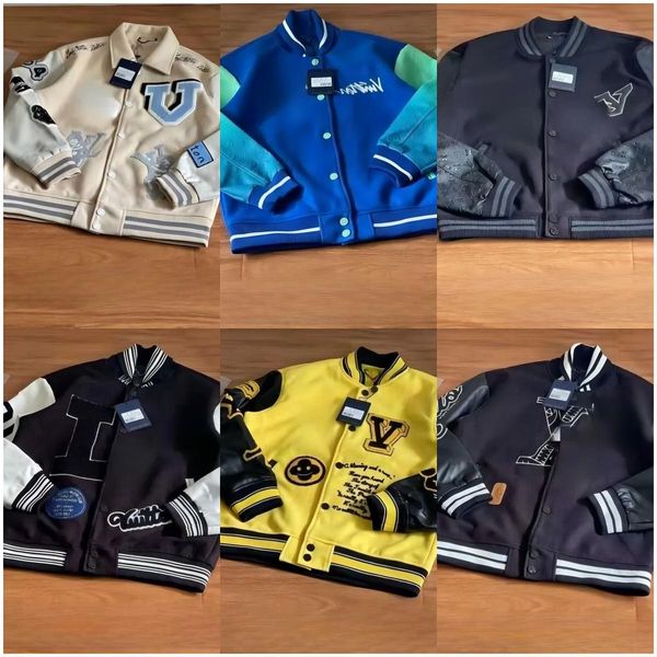 2024 MENSE Designer Cotton Coat Baseball Veste de vent Windbreaker Windbreak Varsity Lightning Letter Couxage simple Bloc de couleur Bloc de couleur Collier Bomber Shark A32