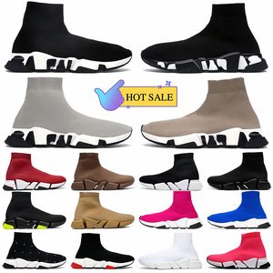 2024 Hommes Designer Baskets Chaussette Chaussures Bottes Speed ​​Trainer Noir Blanc Vitesses 2.0 Semelle Claire Chaussettes De Course Designers Plateforme Mocassins Recyclé Tricot Sneaker Femmes 1: 1