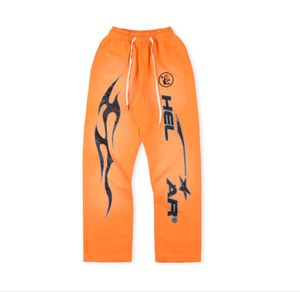 2024 Heren Ontwerpers Broeken Dames Pantsl Hellstar Studios Gewassen Vlam Oranje Broek Joggingbroek Mannen Jogger Mode Hip Hop Straat Casual Broek