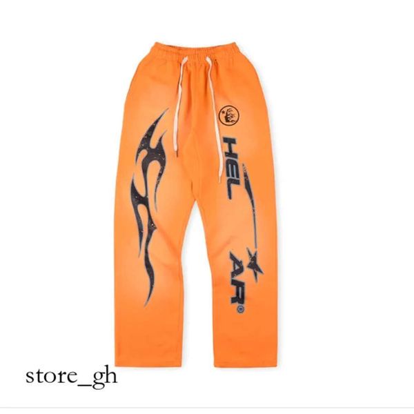 2024 Diseñadores para hombre Pantalones Mujeres Pantsl Hellstar Studios Llama lavada Pantalones naranjas Pantalones deportivos Hombres Jogger Moda Hip Hop Street Pantalones casuales 516