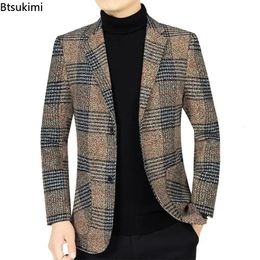 2024 MENSE MASSE BLAZER Ves à veste Suit en anglais Plaid Business Business Costal costumes masculin conjuntos de blazer veste manteau 4xl 240420