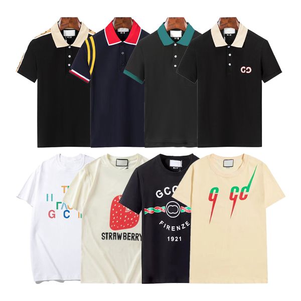 Diseñador camisas de polo para hombres Tocina de la marca Men Mujeres Cartas completas Clásico Ropa de negocios Tamaño asiático S-XL