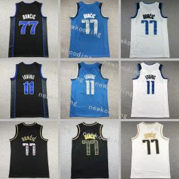 2024 Mens Kyrie Irving Basketball Jersey Authentieke gestikte Luka Doncic Jerseys Jeugd vrouwen Men S-XXL basketbaltrui met logo-tags