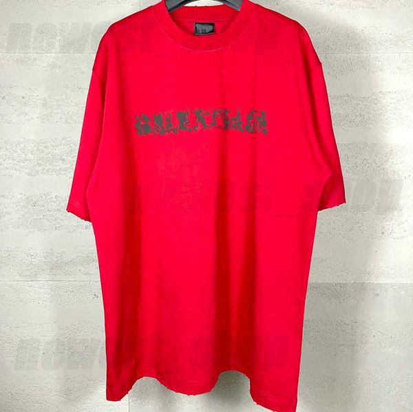 2024 hommes plus taille t-shirt de luxe t-shirt chemises coton lâche surdimensionné designer classique grande lettre rouge streetwear tee tops XS S M L
