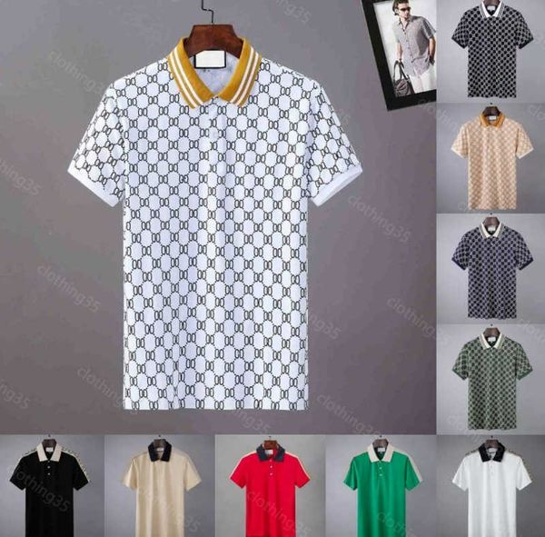 2024 camisa polo para hombre polos de diseñador camisas para hombre moda enfoque bordado liga de serpiente pequeñas abejas patrón de impresión ropa ropa camiseta blanco y negro para hombre