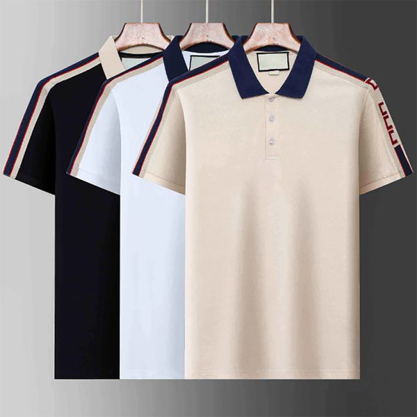 2024 Polo pour hommes Polos de créateurs Chemises pour homme Mode Focus Broderie Serpent Jarretière Petites abeilles Motif d'impression Vêtements Vêtements Tee Noir et Blanc Mens M-4XL