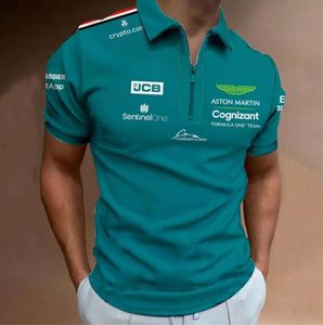 2024 Mens Polos Fashion Aston Martin Team T-shirts Driver de course espagnol Fernando Alonso 14 et promenade 18 Polo surdimensionné 9915ess