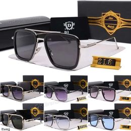 2024 MENS RETRO PILOT Square Womens Sunglasses Sungasses Fashion Des lunettes de soleil Gold Cadre Sunglasses UV400 Gradient LXN-EVO DITA