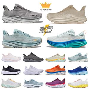 2024 Chaussures de course masculines Hokah Designer Sneakers Hok Bondi 8 Lilac Marble Harbor Mist Lunar Rock Hokka Shell Coral Peach Parfait Gobblin Blue Yellow Fomens Trainers