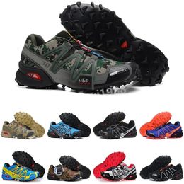 2024 Zapatillas para hombre Speed Cross 3 CS SpeedCross 3s Runner III Verde Negro Entrenadores Mujeres Deportes al aire libre Zapatillas de deporte 36-48 Z11