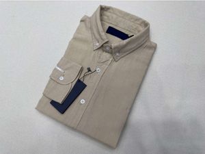 2024 Chemises pour hommes Polo Small Horse Quality Line Line Blouse à manches longues Couleur solide Slim Fit Casual Business Vêtements à manches longues multiples 805ess