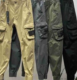 2024 Mens Stones Patches Islands Vintage Cargo Pants Designer Big Pocket Overalls Trousers Track Fashion Brand Leggings Long Mens Sports Pants