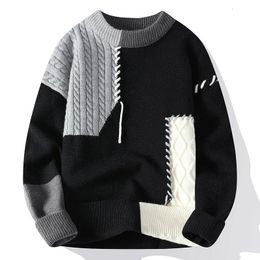 2024 Hommes Streetwear Ripped Hole Fashion Sweater Coréen Haut de gamme Luxe Hiver Hip Hop Pulls Hommes Doux Chaud Automne Pull 231228