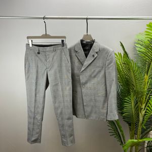 2024 Heren Pakken Westerse kledingontwerper Men Klassieke brief Afdruk Autumn Luxe Outwear Coat Slim Fit Letter Patchwork Dames Jurk Suit broek #A01